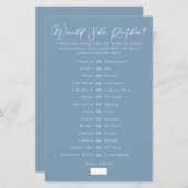 シックなブルー彼女はむしろブライダルシャワーゲーム (正面/裏面)