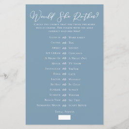 シックなブルー彼女はむしろブライダルシャワーゲーム