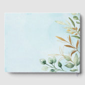 シックなブルー金ゴールドサファリジャングル動物ベビーシャワー ゲストブック (裏面)