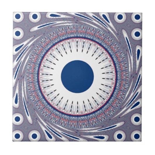 シックなブルー タイル (正面)