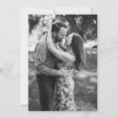 シックなブルー&バラ金ゴールドリーフ1フォト結婚ズ 招待状 (裏面)