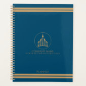 シックなブルー、ライトブラウン&エステートエレガントエージェント プランナー手帳 (正面)