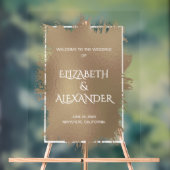 シックなブロンズのスプラッシュ結婚の歓迎 アクリルサイン (ニュートラル)