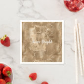 シックなブロンズ金ゴールド スタンダードカクテルナプキン (インサイチュ)