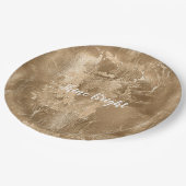シックなブロンズ金ゴールド ペーパープレート (アングル)