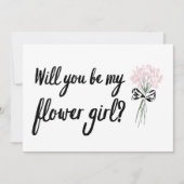 シックなブーケが私の花の女の子の提案 カード (正面)