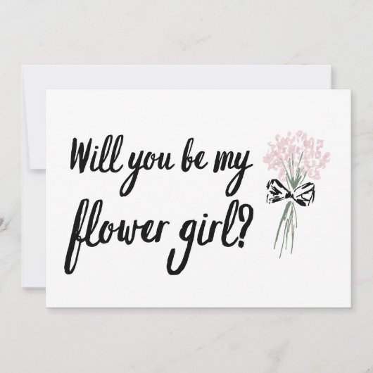 シックなブーケが私の花の女の子の提案 カード (正面)