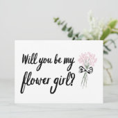 シックなブーケが私の花の女の子の提案 カード (スタンド正面)