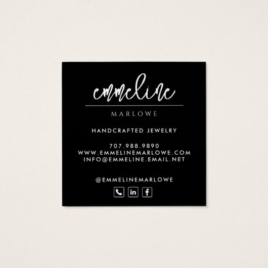 シックなプラチナムミニマリストブラックイヤリングジュエリー (裏面)