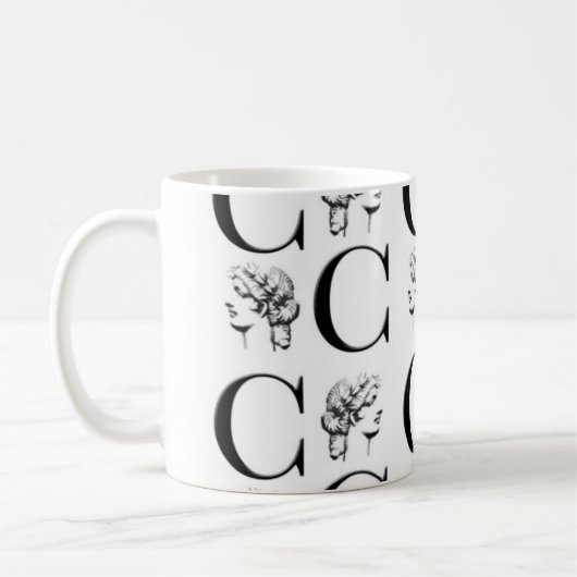 シックなプリントのマグ コーヒーマグカップ (左)