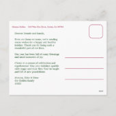 シックなプレイドクリスマスカスタム4フォトコラージュ シーズンポストカード (裏面)