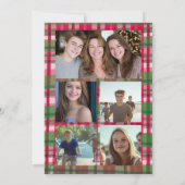 シックなプレイドクリスマスカスタム9フォトコラージュ名門私立校風の シーズンカード (裏面)