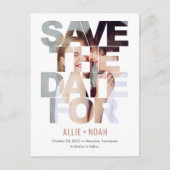 シックなプレビュー編集可能な色日付はがきを保存 ポストカード (正面)