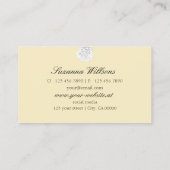 シックなプレーンのピーチベージュかわいいホワイトローズシンプル 名刺 (裏面)