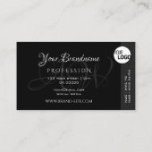 シックなプレーンブラックカラフルデコーストライプルのロゴを追加 名刺 (裏面)