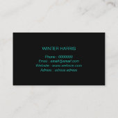 シックなプロフェッショナル芸術的抽象芸術ブラック 名刺 (裏面)