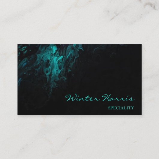 シックなプロフェッショナル芸術的抽象芸術ブラック 名刺 (正面)