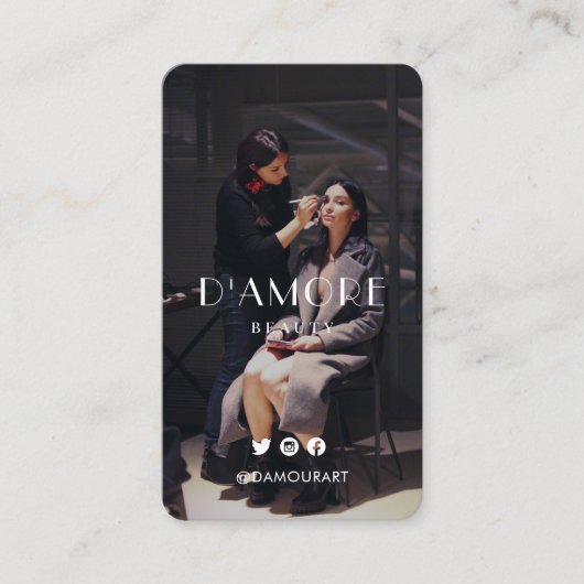 シックなプロフェッショナル2写真白黒 名刺 (正面)