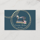 シックなプロフェッショナル、金ゴールドサークル裁縫マシン 名刺 (正面)