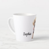 シックなプードルインピンク&ブルー カフェラテマグ (左アングル)