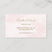 シックなヘアスタイリストソフトピンクフェイクグリッターヘアドライヤー 名刺 (裏面)