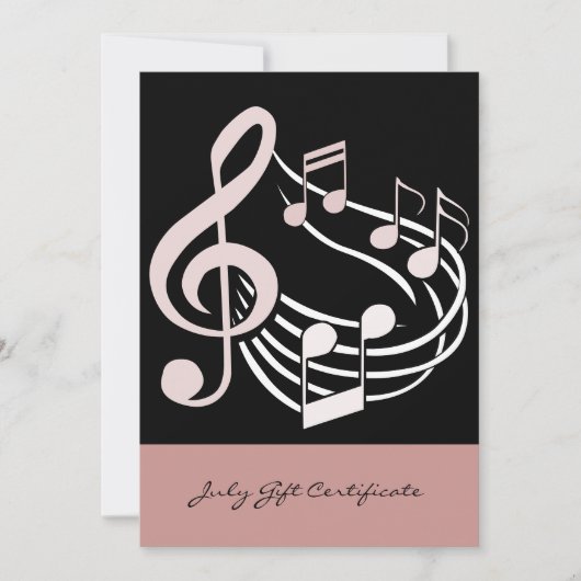 シックなヘアスタイリストピンク7月ギフト券 (正面)