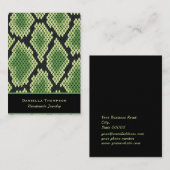 シックなヘビプリントパターンジュエリーイヤリングディスプレイ 名刺 (正面/裏面)