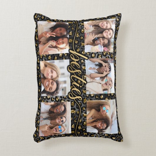 シックなベスティーズ最高のBFF Friendsフォトコラージュ アクセントクッション (正面(垂直))