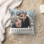 シックなベストフレンズの厚さと薄い写真 クッション (ブランケット)