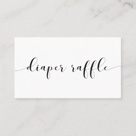 シックなベビーシャワーおむつラッフルチケット 名刺
