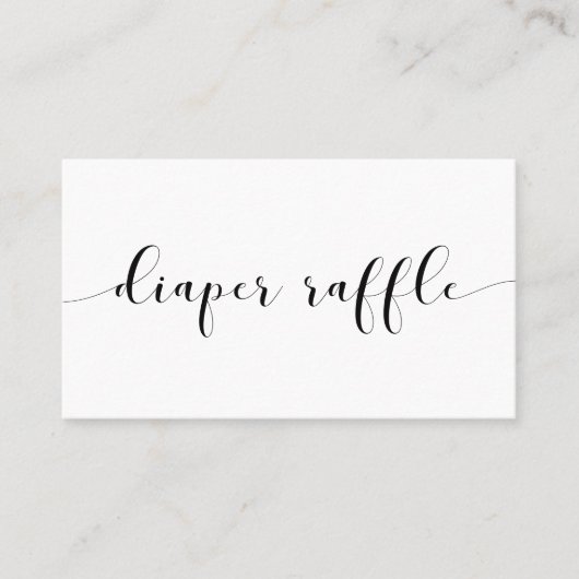 シックなベビーシャワーおむつラッフルチケット 名刺 (正面)
