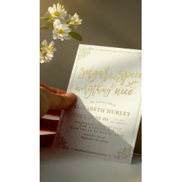 シックなベビーシャワーシュガー&スパイス&オールナイス 招待状