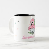 シックなベビーフラミンゴスターズ、プリンセス ツートーンマグカップ (正面左)