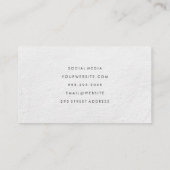 シックなベビーブルーストライプホワイトフェイク金ゴールド 名刺 (裏面)