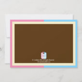 シックなベビー用ビブの性はパーティーを明らかにします 招待状 (裏面)