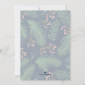 シックなベリーとパインズクリスマスパーティの招待状 (裏面)