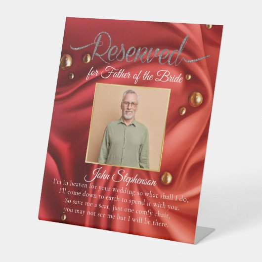 シックなベルベ救ットレッドAシート結婚写真の記念 台座サイン (正面)