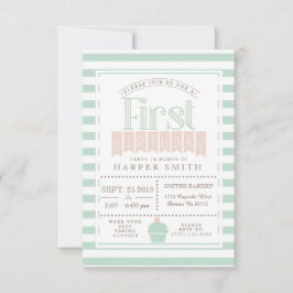 シックなベーカリーの最初の誕生日パーティーの招待 招待状