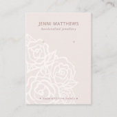 シックなベージュローズブーケフローライヤリングディスプレイ 名刺 (正面)