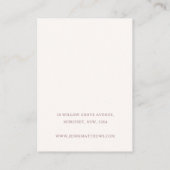 シックなベージュローズブーケフローライヤリングディスプレイ 名刺 (裏面)