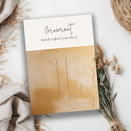 シックなベージュ金ゴールド絵を描油テクスチャヘアピンディスプレイ 名刺