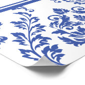 シックなペリウィンクルリボン赤ちゃんシャワー歓迎サイン ポスター (角)