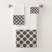 シックなホイールパターンモチャブラウン バスタオルセット (インサイチュ)