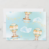 シックなホットエアバルーンテディベアボーイ誕生日写真 招待状 (裏面)