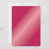 シックなホットピンクきらめくスパイダーウェブハローウィンパーティ 招待状 (裏面)