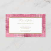 シックなホットピンクと金ゴールドグリッツアンドグラムブティック 名刺 (裏面)