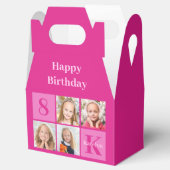 シックなホットピンクカスタムの女の子フォトバースデーパーティー フェイバーボックス (オープン)