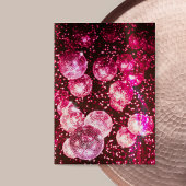 シックなホットピンクグリッターレトロディスコボー結婚ルズ 招待状