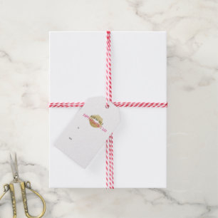 シックなホットピンクシェブロン金ゴールドリップバレンタインデー ギフトタグ