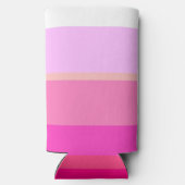 シックなホットピンクストライプ色のパターン スリム缶クーラー (裏面)